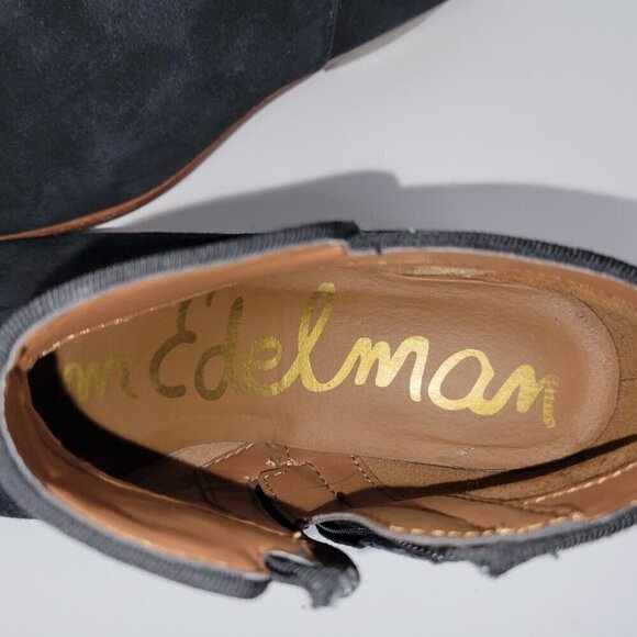 Sam Edelman Petty Black Suede Ankle Booties Side Zip Women's Size 6.5M - Picture 12 of 12